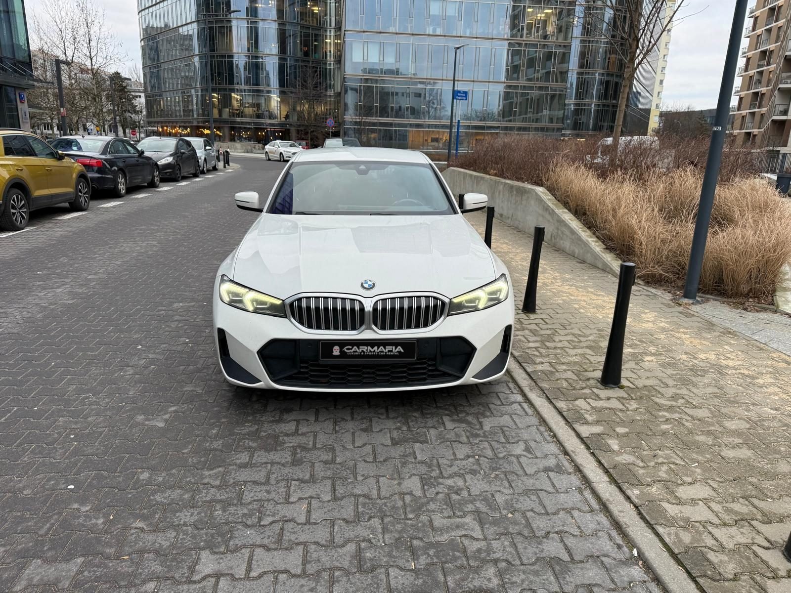 Przód BMW 318i G20 2023 z tablicą CarMafia.fun